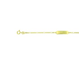 Babyplaatarmband 8 karaat geelgoud figaro 10-12 cm
