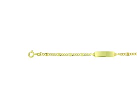 Babyplaatarmband 8 karaat geelgoud 10-12 cm