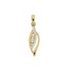 Hanger fantasie blad geelgoud zirkonia 