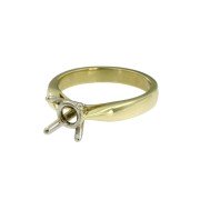 Solitairring bicolorgoud 4 poot schuine zetting div. steenmaat