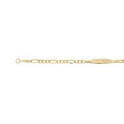 Babyplaatarmband figaro 14-16 cm