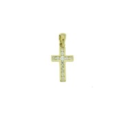 Kruishanger geelgoud zirkonia 15 mm
