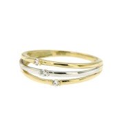 Ring 106 bicolorgoud met zirkonia