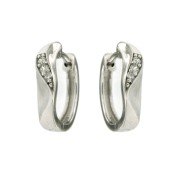 Klapcreool zirkonia wit mat/hoogglans