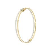 Bangle open smal bicolor geel-wit 