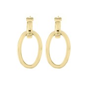 Oorhangers fantasie ovaal geelgoud 32 mm