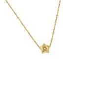 Collier diamant ster hanger inclusief collier 42-45 cm HSI 0,01 ct 18 karaat geelgoud