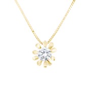 Collier Zon met zirkonia 42 - 45 cm geelgoud