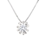 Collier Zon met zirkonia 42 - 45 cm witgoud