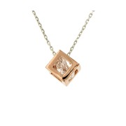 Symbol Chain '48' CubicZ bicolor wit - rood 42 - 45 cm